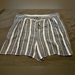 Womens Plus Size Terra & Sky Blue & White Flowy Shorts Size 1X